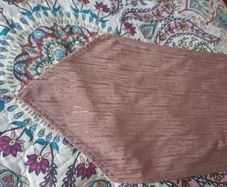 pink velvet and metallic table runner