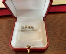 Platinum 5 Stone 1/2 Eternity Diamond  Ring .shared Claw Basket Setting . Diamond Certification And Current Valuation Available . Pm To Discuss Price