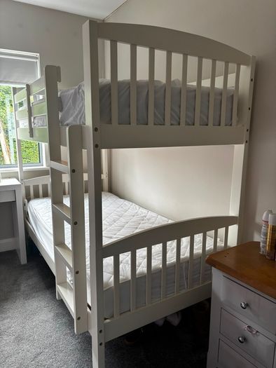 Bunk beds with mattresses
