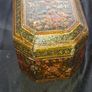 Antique 19th Century Kashmiri Lacquered Papier Mache box featuring ornate floral and bird motifs Image 6