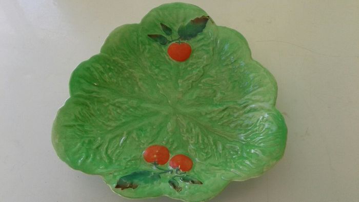 lettuce leaf and tomato salad dish antique