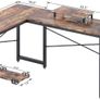 SALE | Computer Desk, L Shaped Desk with Large Desktop, Corner Gaming Desk with CPU & Monitor Stand PC Laptop Table Home Office Workstation Image 4