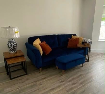 Bard Large Sofa Navy & Bard Large Footstool Navy