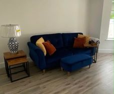 Bard Large Sofa Navy & Bard Large Footstool Navy