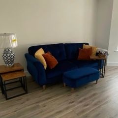 Bard Large Sofa Navy & Bard Large Footstool Navy