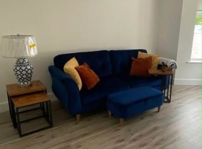Bard Large Sofa Navy & Bard Large Footstool Navy