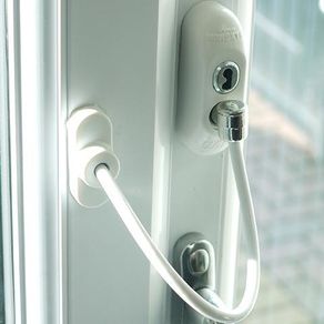 Window Cable Restrictor White/Brown Key Access