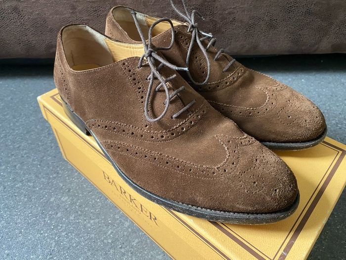 Barker England Albert Collection Castagnia Suede Hampstead Size UK8,5
