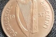 1937 Irish Free State One Penny. Beautifully Toned