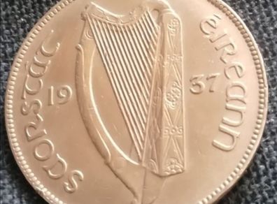 1937 Irish Free State One Penny. Beautifully Toned