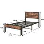 Single Bed Frame with Wooden Headboard and Footboard Image 6