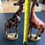 Hand Carved Wood Giraffes Statue Image 5