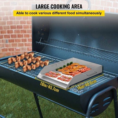 Square Grill Plate 16 x 18 Inch Stainless Steel Griddle Flat Top Grill Tripple Burner Stove Griddle
