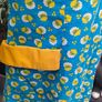 Vintage 60s blue floral retro dress with yellow collar and pockets size small Image 3