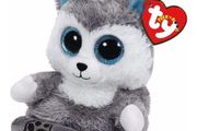 BNWT TY Peek A Boos Scout The Husky Dog Phone Holder Plush 6"