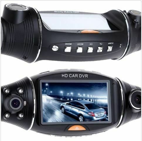 GPS HD Dual Lens 140Degree Dash Cam Car DVR Video Recorder Camera Front and Inside Vehicle