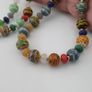 Antique Venetian Style MultiColor Stripe`Pattern Glass Beads Necklace Image 7