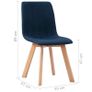 Dining Chairs 6 pcs Blue Fabric Image 7