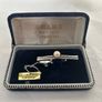 Vintage Japanese Misuzu Genuine Pearl SILVER Tie Clip Bar Boxed Toba Japan Image 9