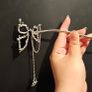 Rebel Studio Butterfly Black Diamante Hair Pin / Hair Stick Image 3