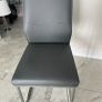 4 Grey Cantilever Dining Chairs:Modern Chrome Frame Image 7