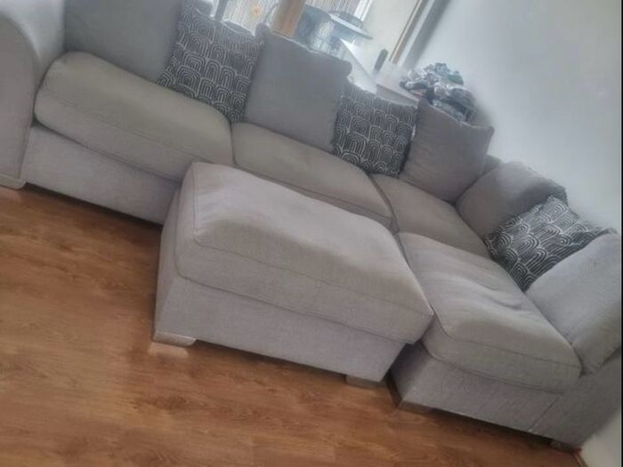 Grey Scattered Cushion Corner Sofa