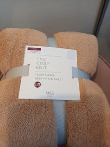 Teddy fleece single bed fitted sheet