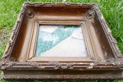 Antique Stunning 19th Century Ornate Gilt Gesso Box Frame Heavy Old Frame 12" x 11,5"