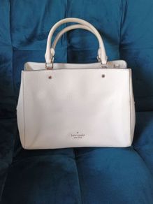 Kate Spade New York genuine leather white medium size handbag