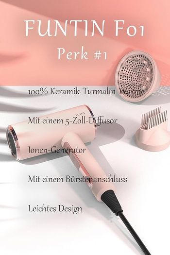 NEW SALE | 2200W Hair Dryer with Diffuser Brush Nozzle Ionic Blow Dryer Powerful Baby Pink