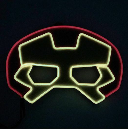 Halloween LED Neon Eye Mask Costume Light Up Kids Happy Birthday Party EL Masks