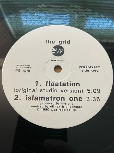 The Grid - Flotation - 12" Vinyl Promo Single - 1990 EastWest Records YZ475TXSAM