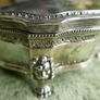Vintage Lion Jewelry Box Aged Silver Plated "Dieu Et Mon Droit" ( God and My Right) United Kingdom Coat of Arms Ornate Box 4 Lion Head Feet Image 4