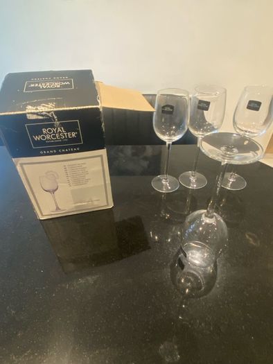 Set of four royal Worcester glasses