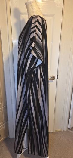 Emery Rose 3XL Black & Grey Abstract Stripe Maxi Kaftan Dress New With Tags