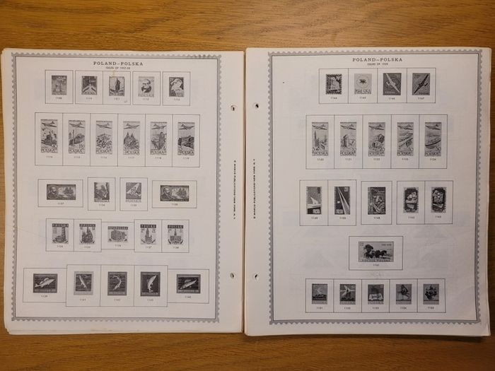Poland 1946 -1983  Minkus Stamp album pages partially filled