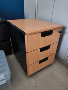 Small office desk drawer with key