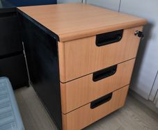 Small office desk drawer with key
