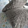 Set of x2 Grey Fluffy Cushions Image 6
