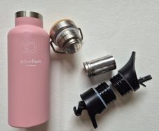 Bemaxx Active Flask Water Bottle 530ml Pink with 3 Lids and Tea Infuser