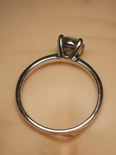 White Gold Moissanite Solitaire Ring with Accents