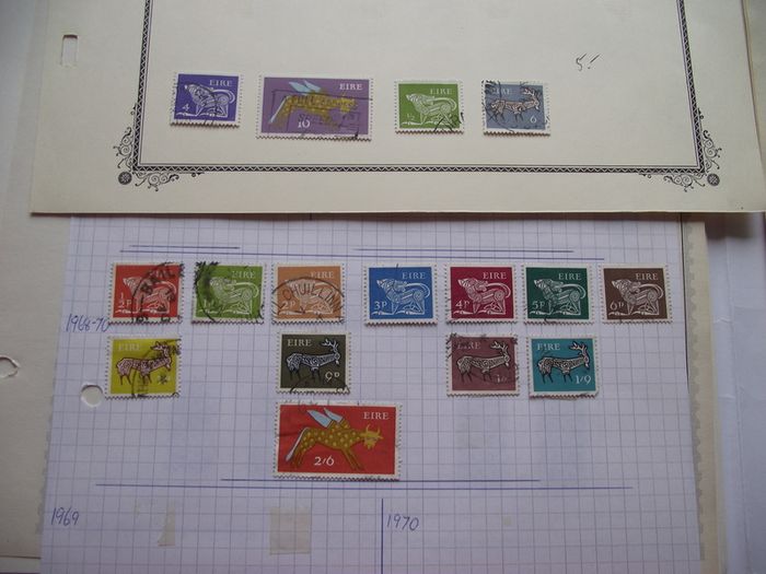 A Collection Of Irish Stamps On 22 Loose Pages