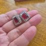Vintage red earrings Image 4