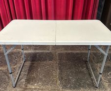 White Folding Adjustable Height Table 120 x 60 cm