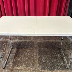 White Folding Adjustable Height Table 120 x 60 cm