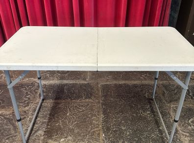 White Folding Adjustable Height Table 120 x 60 cm