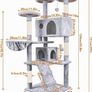SALE | Cat Tree, 151cm Cat Scratching Post Stable Cat Tower for Large Cat, Activity Centre Cat Climbing Tree with 2 Cat House, Hammock, 4 Sisal Posts, Ladder, and Rest Place for Indoor Cat Image 2