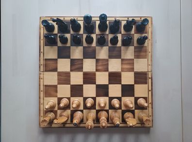 Quality Large Wooden Folding Chess Set 14x14 Inches Board Game