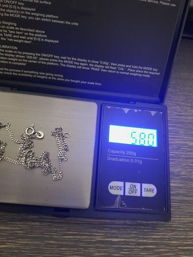 white gold 750,18ct- 5.8g, lenght 46cm or 51cm