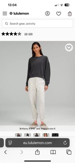 Lululemon softstreme sweatshirt xs